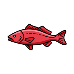 red drum redfish icon, red drum redfish vector illustration-simple illustration of red drum redfish, perfect for red drum redfish logos and icons