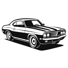 Naklejka premium muscle car shilhotee vector isolated on white background