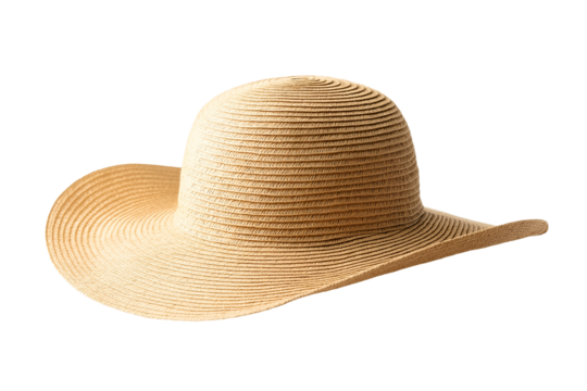 A sun hat with a wide brim isolated on a white background