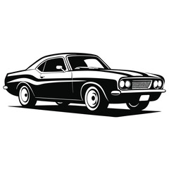 muscle car shilhotee vector isolated on white background