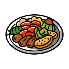 roasted vegetables icon, roasted vegetables vector illustration-simple illustration of roasted vegetables, perfect for roasted vegetables logos and icons