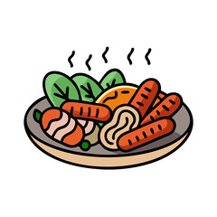 roasted vegetables icon, roasted vegetables vector illustration-simple illustration of roasted vegetables, perfect for roasted vegetables logos and icons