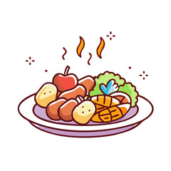 roasted vegetables icon, roasted vegetables vector illustration-simple illustration of roasted vegetables, perfect for roasted vegetables logos and icons