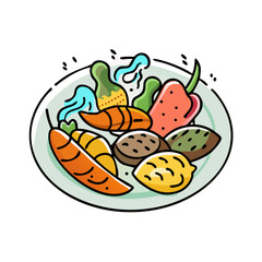 roasted veggies icon, roasted veggies vector illustration-simple illustration of roasted veggies, perfect for roasted veggies logos and icons