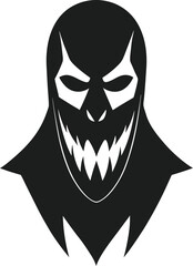 Flat Silhouette of a Haunted Mask Face