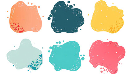 Set of bright colored spots orange, blue, green, yellow, red isolated on transparent png background. Design element for highlighting, emphasizing the desired fragment