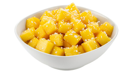 Sweet mango fruit salad in bowl