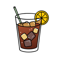 rum and coke icon, rum and coke vector illustration-simple illustration of rum and coke, perfect for rum and coke logos and icons