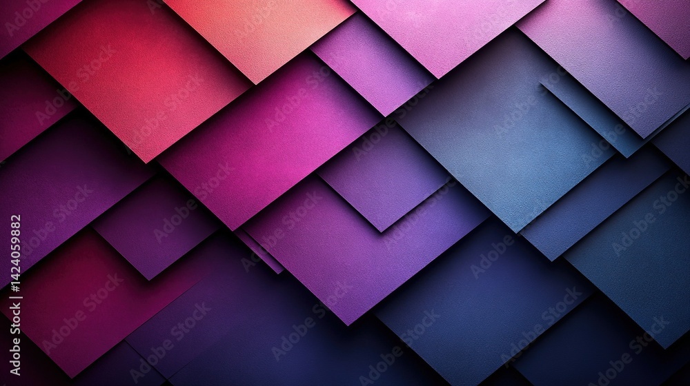 Poster abstract layered squares of vibrant color. layered geometric shapes create depth and dimension, show