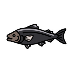 sablefish black cod icon, sablefish black cod vector illustration-simple illustration of sablefish black cod, perfect for sablefish black cod logos and icons