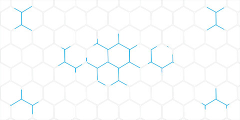 Abstract blue hexagonal pattern with a honeycomb texture and a modern geometric design