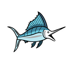 sailfish icon, sailfish vector illustration-simple illustration of sailfish, perfect for sailfish logos and icons
