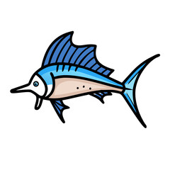 sailfish icon, sailfish vector illustration-simple illustration of sailfish, perfect for sailfish logos and icons