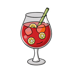 sangria glass icon, sangria glass vector illustration-simple illustration of sangria glass, perfect for sangria glass logos and icons