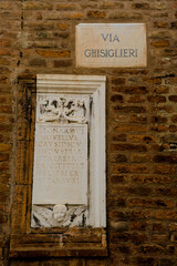 The narrow streets of the city of Ferrara (Emilia Romagna, Italy)