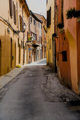 The narrow streets of the city of Ferrara (Emilia Romagna, Italy)