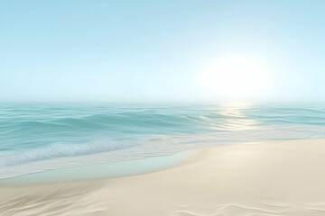 Obraz premium Serene beach scene at sunrise.