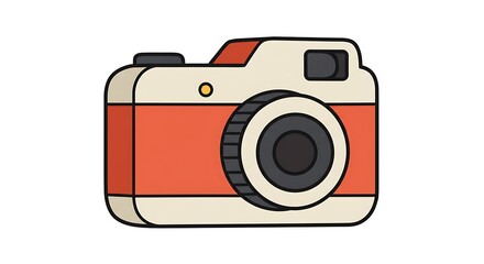 Retro Camera Illustration with Lens and Details