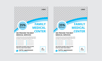 Creative and modern Medical Flyer Template, Healthcare Flyer Template, Minimalist Medical Flyer ,Editable & Print-Ready Hospital Flyer Template, Family Medical Services Flyer Templates.