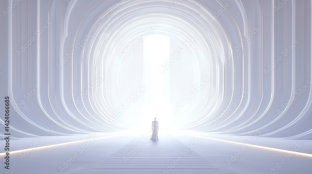 Poster futuristic ai ethics framework, massive digital scroll within a grand cathedral-like dome, surrounde