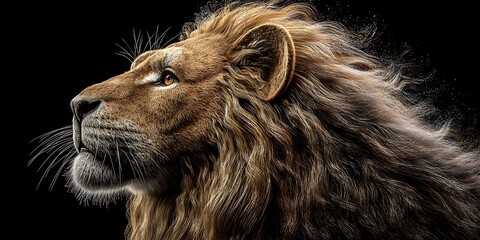 Naklejka premium close up portrait of a lion