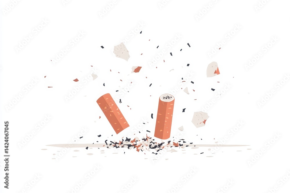 Aufkleber vibrant abstract illustration of exploding objects in bright background