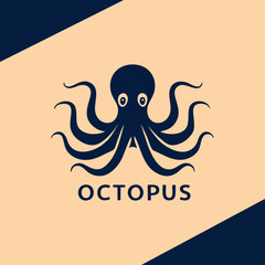 Cute playful octopus mascot logo in colorful cartoon style for brand identity