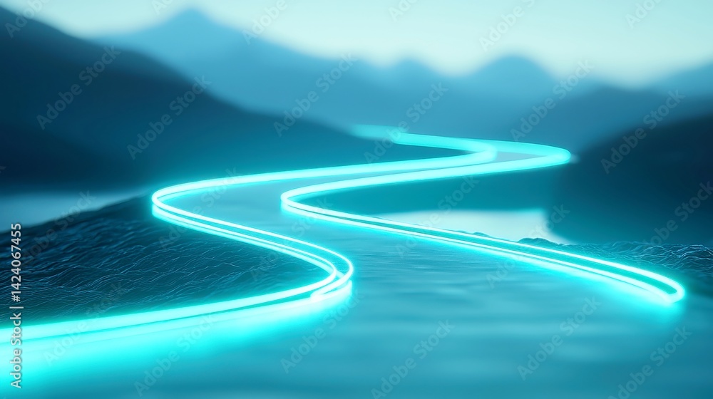 Poster futuristic ai ethics framework, intricate decision tree design, illuminated light trails diverging i