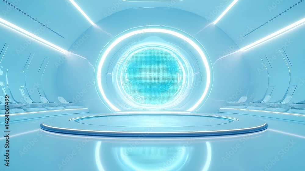 Poster futuristic ai ethics framework, envisioned in a virtual think-tank room, featuring floating ethical 