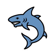 shark icon, shark vector illustration-simple illustration of shark, perfect for shark logos and icons