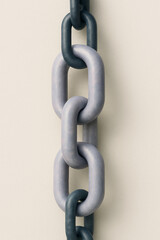 Fototapeta premium conceptual image of interlocking chain links in contrasting colors symbolizes strength and connection