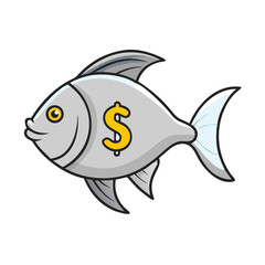 Obraz premium silver dollar fish icon, silver dollar fish vector illustration-simple illustration of silver dollar fish, perfect for silver dollar fish logos and icons