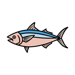skipjack tuna icon, skipjack tuna vector illustration-simple illustration of skipjack tuna, perfect for skipjack tuna logos and icons