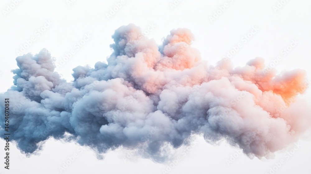 Aufkleber soft pastel colored smoke cloud digital art background abstract texture design element for graphic d