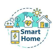 smart home text with icons icon, smart home text with icons vector illustration-simple illustration of smart home text with icons, perfect for smart home text with icons logos and icons