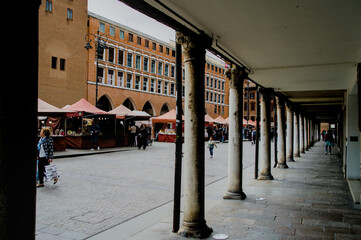 The narrow streets of the city of Ferrara (Emilia Romagna, Italy)