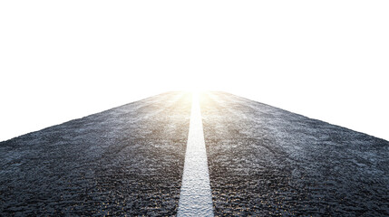 Empty asphalt road isolated on white background