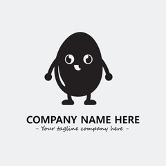 Egg cartoon illustration black and white for logo company vector image
