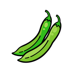 snap peas icon, snap peas vector illustration-simple illustration of snap peas, perfect for snap peas logos and icons