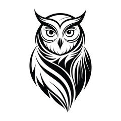owl logo on white background