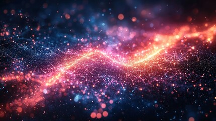 Naklejka premium Abstract swirling particles of vibrant light