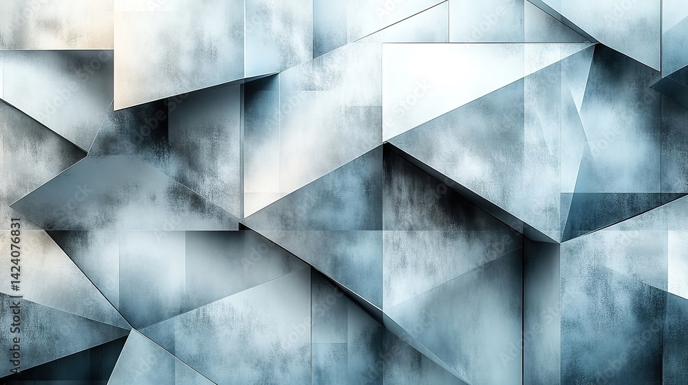Poster abstract geometric composition of textured, angular, and overlap