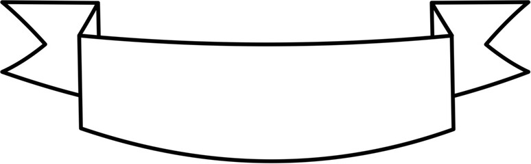 Vector outline of ribbon banner. Great for vintage labels, logo design, retro frames, and text decoration. Editable and clean line art style.