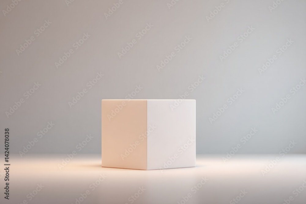 Poster minimalistic empty podium on clean surface ideal for showcasing electronics