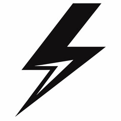 Electric Bolt  Lightning Symbol vector silhouette black design white background