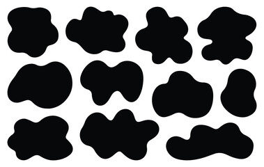 Abstract Black Blob Shape Collection Illustration
