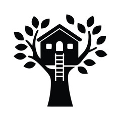 treehouse icon black color.