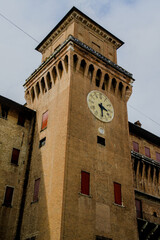 The narrow streets of the city of Ferrara (Emilia Romagna, Italy)