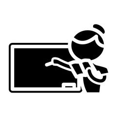 Teacher Vector Glyph Icon Design
