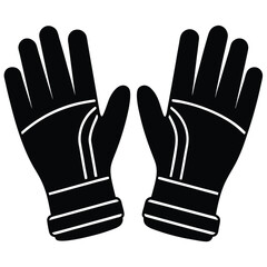 isolated Black vector military gloves pair on white background